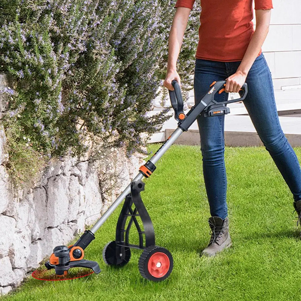 String Trimmer Support Wheels Auxiliary Wheels Lawnmower Wheel Brush Cutter Wheel Mower Attachment Adjustable Grass Cutting
