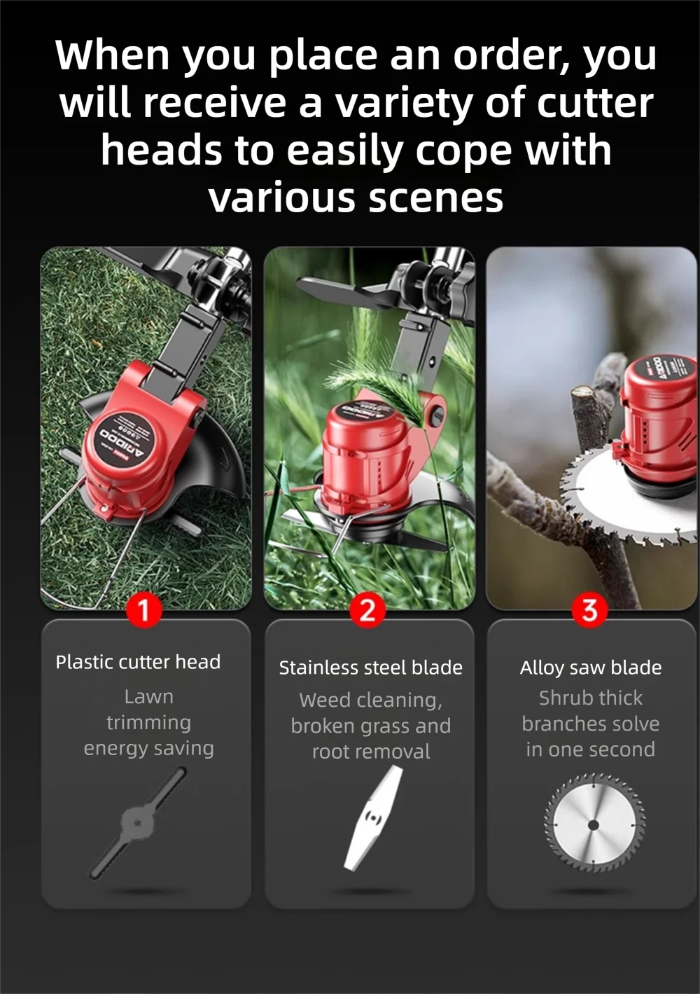 Adjustable Lithium Battery Electric Lawn Mower Household Multifunctional Farm Gardening Tool Grass Cutting Machine