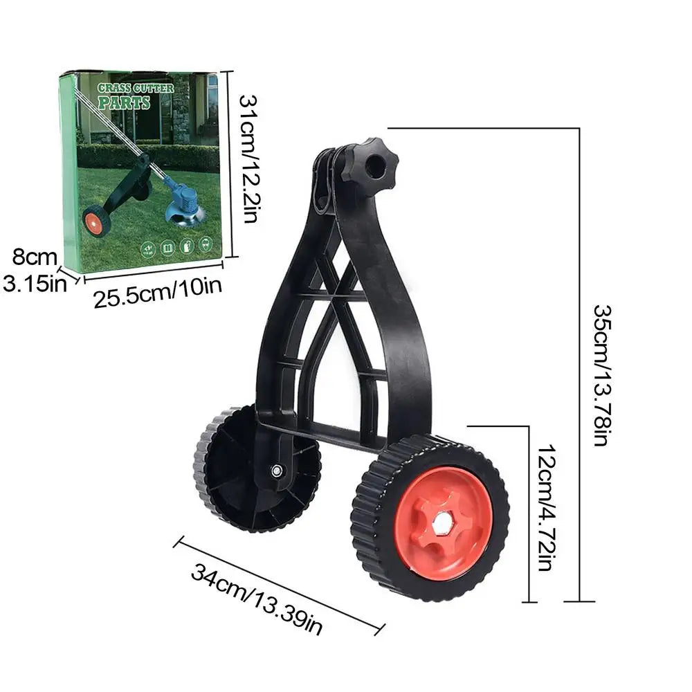 String Trimmer Support Wheels Auxiliary Wheels Lawnmower Wheel Brush Cutter Wheel Mower Attachment Adjustable Grass Cutting