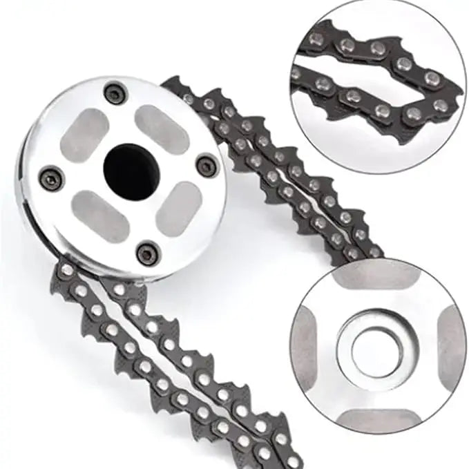 Chain saw lawn mower grass cutting head accessories black threaded chain grass cutting head