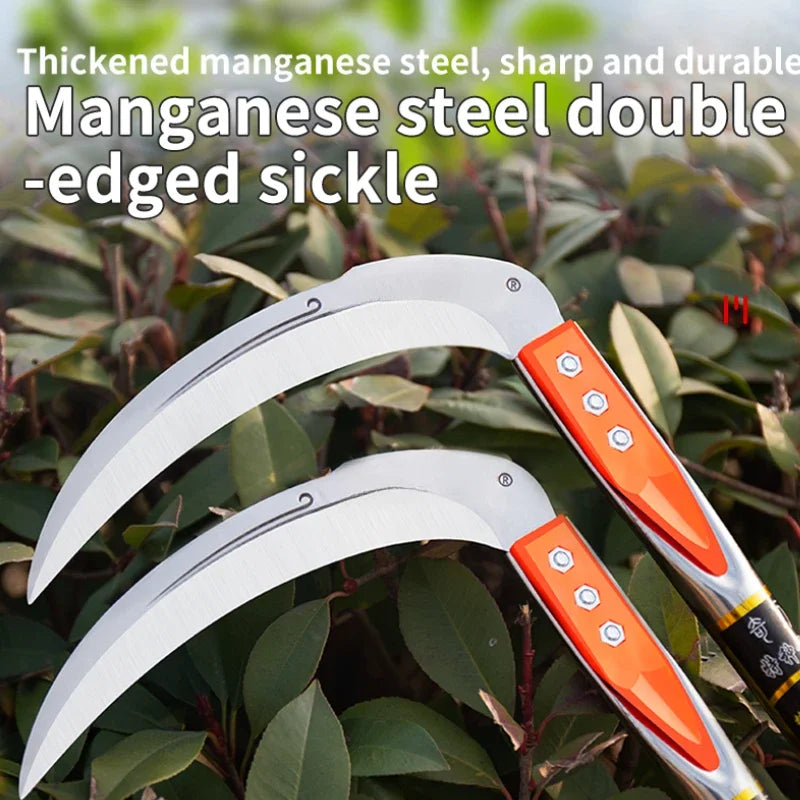 Manual Grass Sickle – Crack Weeding Tool for Roads, Long-Handle Agricultural Sickle for Grass Cutting and Gardening