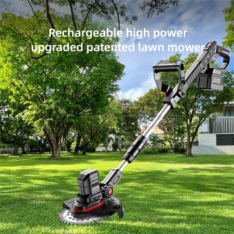 Adjustable Lithium Battery Electric Lawn Mower Household Multifunctional Farm Gardening Tool Grass Cutting Machine