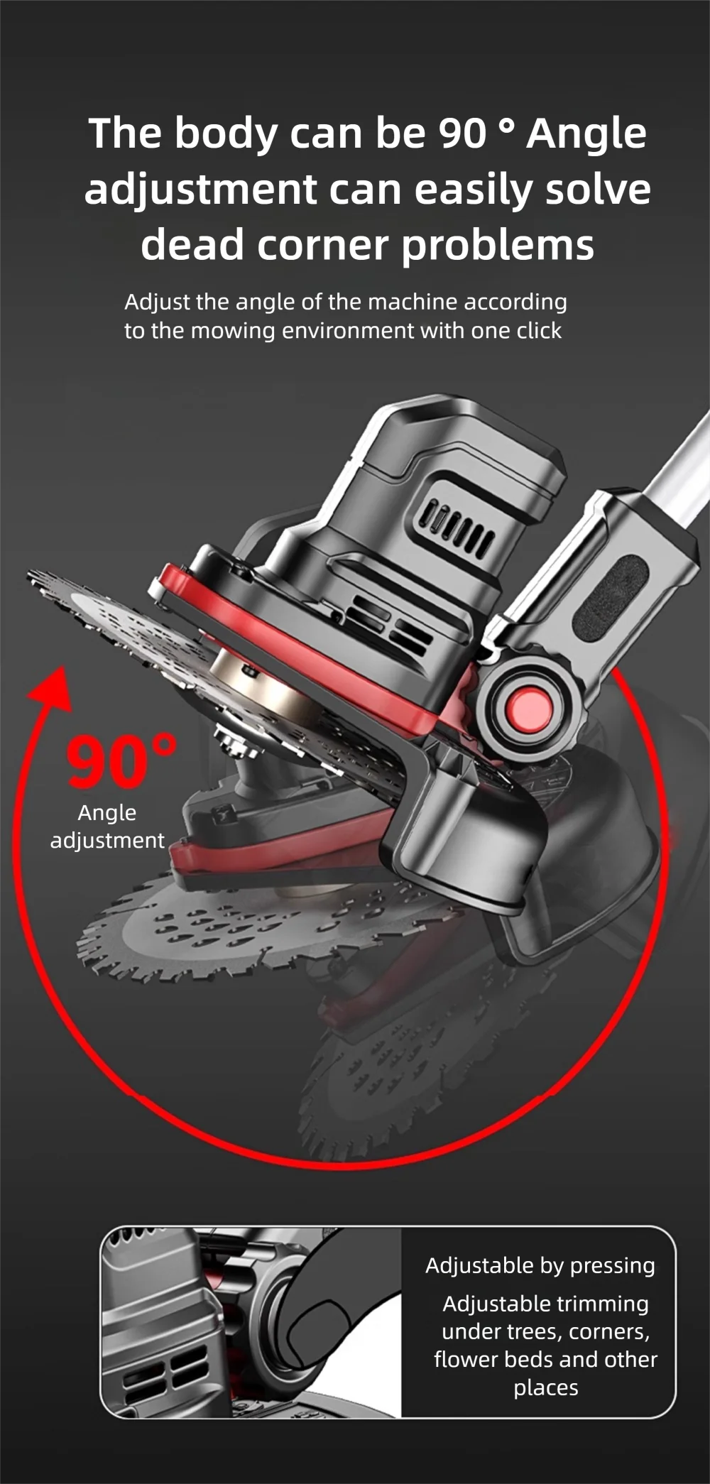 Adjustable Lithium Battery Electric Lawn Mower Household Multifunctional Farm Gardening Tool Grass Cutting Machine