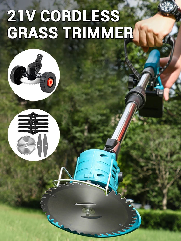 Electric Lawn Mower Length Adjustable Handheld Cutter Cordless Garden Grass Cutting Trimmer For Makita 21V Battery