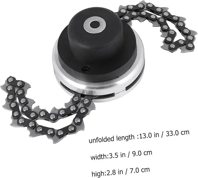 Chain saw lawn mower grass cutting head accessories black threaded chain grass cutting head