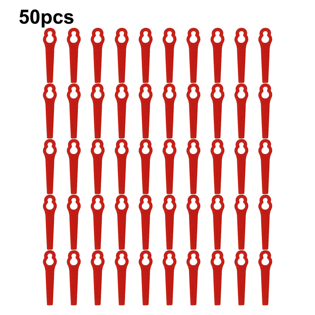 50pcs Lawnmower Blades Plastic Grass Cutting Blade Replacement Parts For OZITO Cordless Grass Trimmer Garden Tool