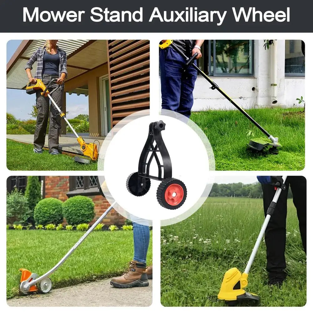 String Trimmer Support Wheels Auxiliary Wheels Lawnmower Wheel Brush Cutter Wheel Mower Attachment Adjustable Grass Cutting