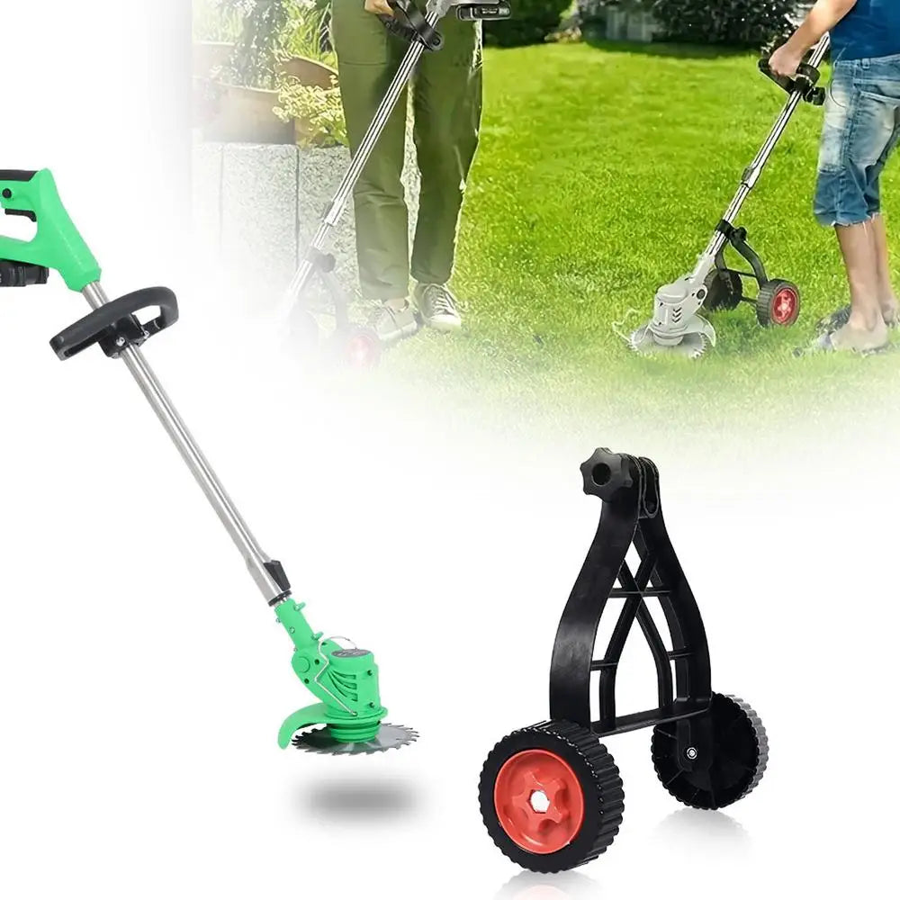 String Trimmer Support Wheels Auxiliary Wheels Lawnmower Wheel Brush Cutter Wheel Mower Attachment Adjustable Grass Cutting