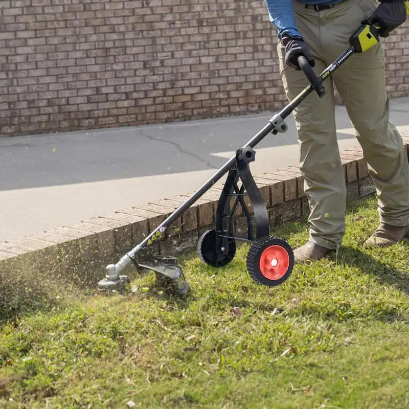 String Trimmer Support Wheels Auxiliary Wheels Lawnmower Wheel Brush Cutter Wheel Mower Attachment Adjustable Grass Cutting