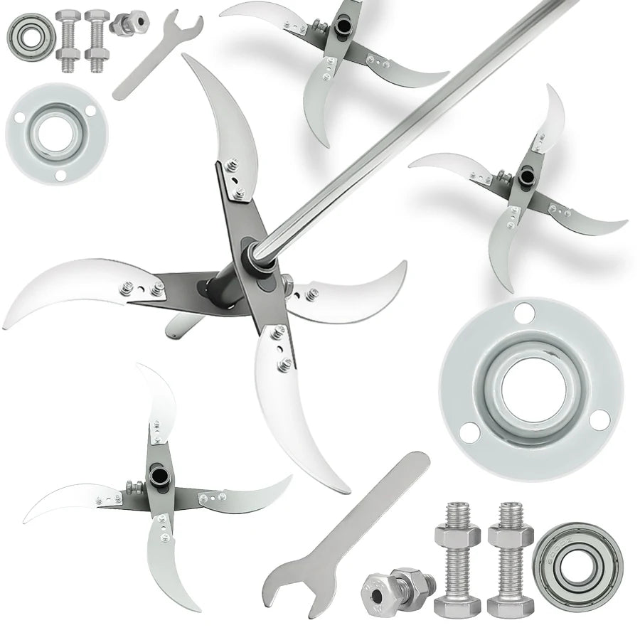 Multifunctional Grass Cutting Blade Set Edges Vegetable Chopping Tool Stainless Steel Rust-Resistant Blades Farm/Home Gardening