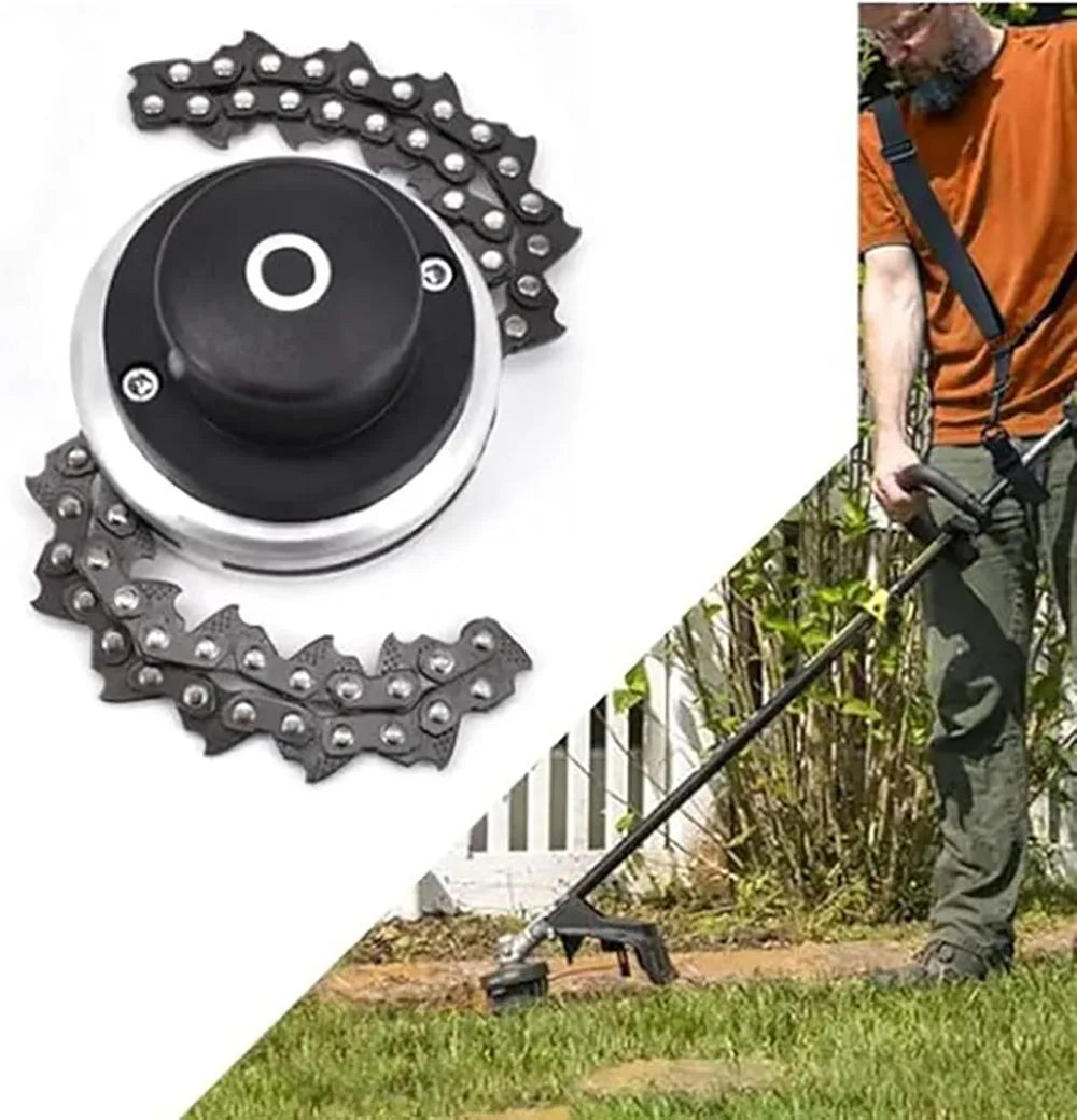Chain saw lawn mower grass cutting head accessories black threaded chain grass cutting head